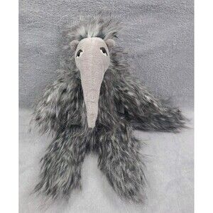 Jellycat Plush Arnie Anteater Retired Stuffed Animal Toy Shaggy Grey Gray Fur